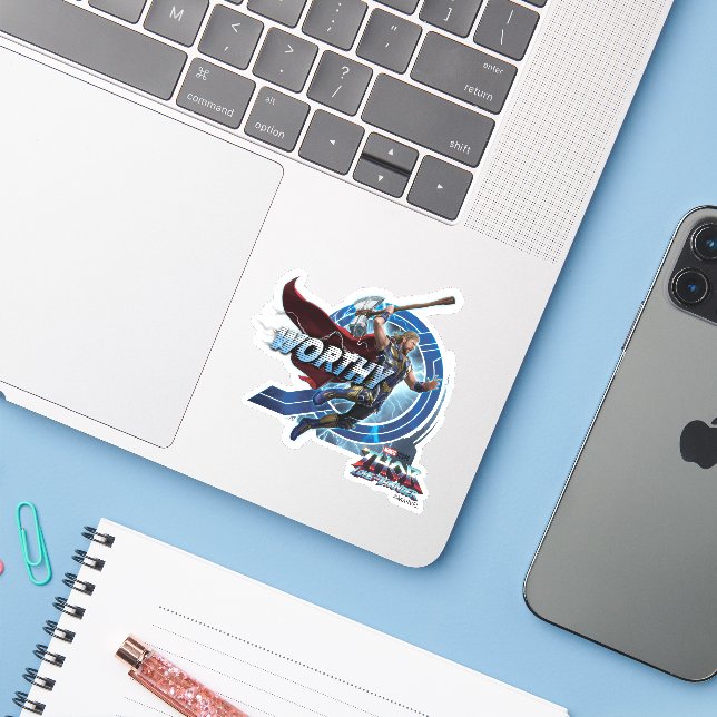 Worthy Thor Stormbreaker Rush Graphic Sticker (Laptop w/ iPhone)