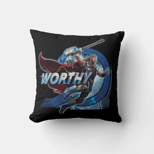 Worthy Thor Stormbreaker Rush Graphic Throw Pillow (Front)