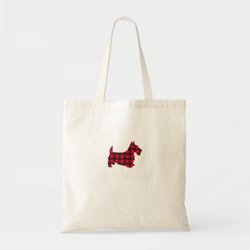 Wos Red Plaid Grandma Scottie Christmas Matching Tote Bag