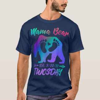 wosday Mama Mom Bear New Baby Girl Boy Announcemen T-Shirt