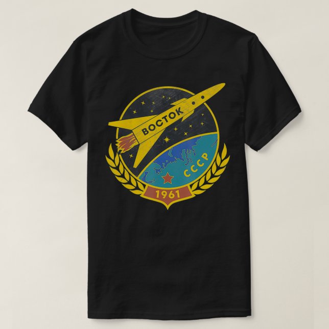Wostok Sputnik USSR Soviet Union Space Propaganda  T-Shirt (Design Front)