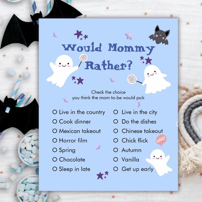 Would Mommy Rather? Boy Halloween Baby Shower Game (Creator Uploaded)