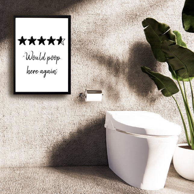 Would Poop Here Again Funny Bathroom Poster (Creator Uploaded)