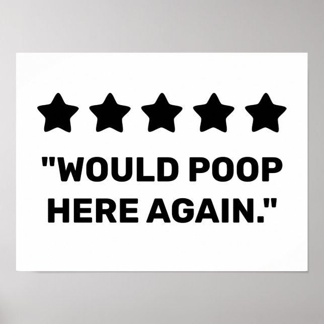 Would Poop Here Again Poster (Front)