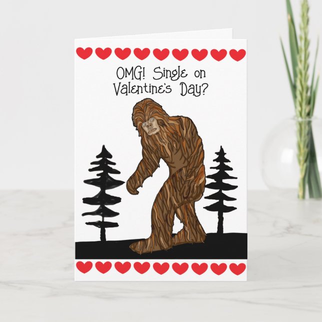 Would Rather Be Squatchin' Valentine's Day Card (Front)