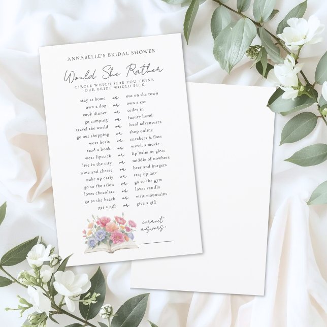 Would Rather Book Bridal Shower Game (Would Rather Book Bridal Shower Game)