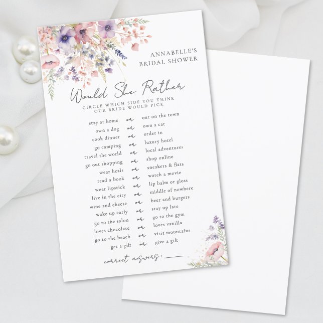 Would Rather Wildflower Bridal Shower (Would Rather Wildflower Bridal Shower)