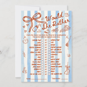 Would She Rather Baby Shower Game in Blue