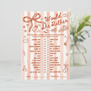 Would She Rather Baby Shower Game in Red