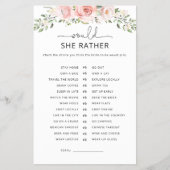 Would she rather bridal shower game | Zazzle