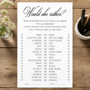 Would She Rather Bridal Shower Game