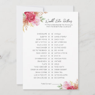 Would She Rather- Bridal Shower Game Holiday Card