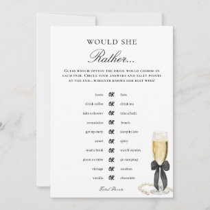 Would She Rather Bridal Shower Game Invitation