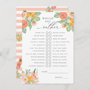 Would She Rather Bright Cocktail Bridal Game Enclosure Card