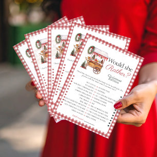 Would she rather Country Market Bridal game card