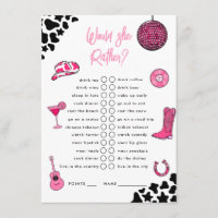 Would She Rather Cowgirl Disco Bachelorette