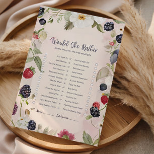 Would She Rather Floral Bridal Game
