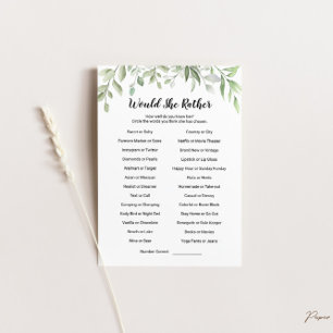 Would She Rather Game Card