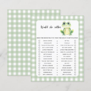 Would She Rather Game Frog Baby Shower