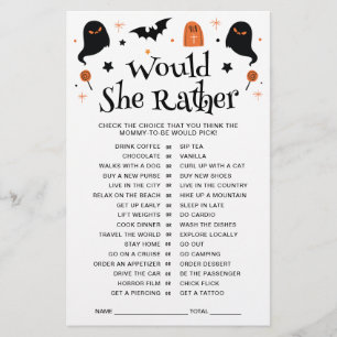 Would She Rather Halloween Baby Shower Game