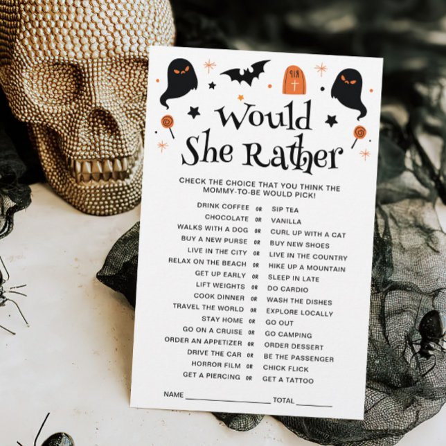 Would She Rather Halloween Baby Shower Game (Creator Uploaded)