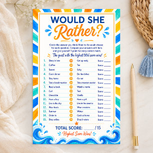 Would She Rather? Here Comes the Son Shower Game