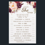 Would She Rather Marsala Bridal Shower Game Card Flyer<br><div class="desc">Make it your own by adding your text (and personal photos). To access advanced editing tools,  please go to "Personalize",  scroll down and press the "click to customize further" link. See the full collection for all matching designs!</div>