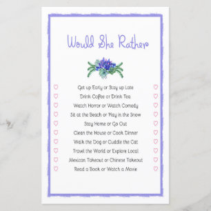 Would She Rather Succulent Bridal Shower Game