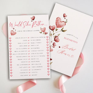 Would She Rather Valentine Vine Bridal Shower Game Flyer