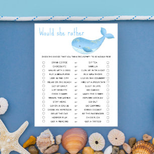 Would she rather - whale baby shower game