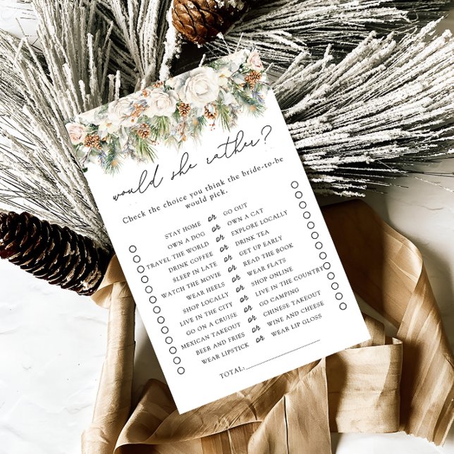 Would She Rather Winter Floral Bridal Shower Game (Creator Uploaded)