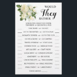 Would They Rather Couples Shower Game Card Flyer<br><div class="desc">Make it your own by adding your text (and personal photos). To access advanced editing tools,  please go to "Personalize",  scroll down and press the "click to customize further" link. See the full collection for all matching designs!</div>