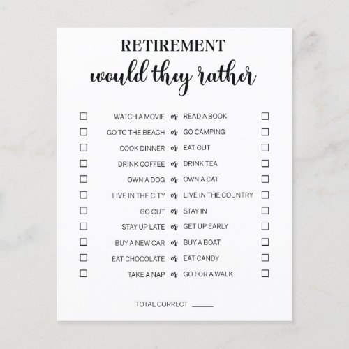 Would They Rather Retirement Party Game