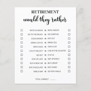 Would They Rather Retirement Party Game