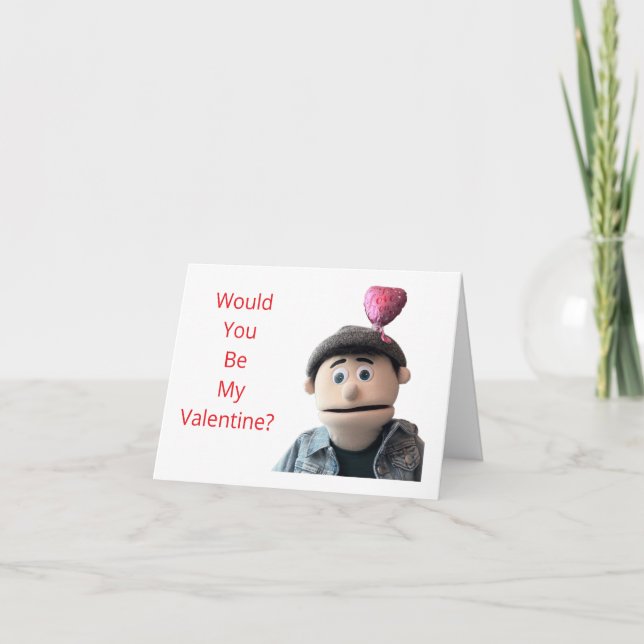 Would You Be My Valentine? Letterpress Thank You Card (Front)