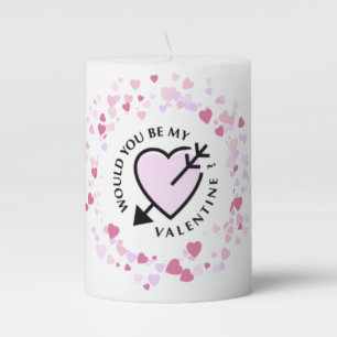 Would you be my Valentine Pillar Candle