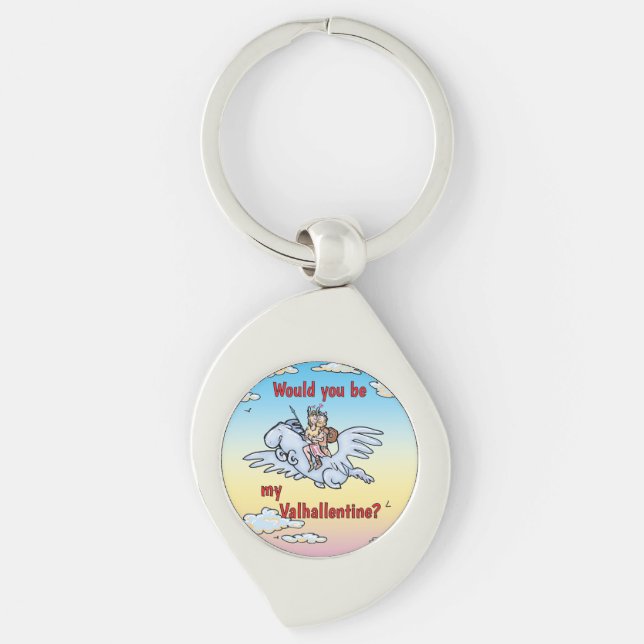 Would you be my Valhallentine Metal Keychain (Front)