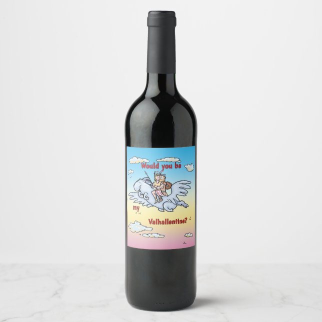 Would you be my Valhallentine Wine Label (Front)