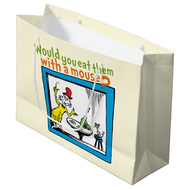 Would You Eat Them With A Mouse? Large Gift Bag (Front Angled)