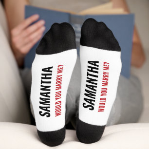 Would You Marry Me? Custom Name Marriage Proposal Socks