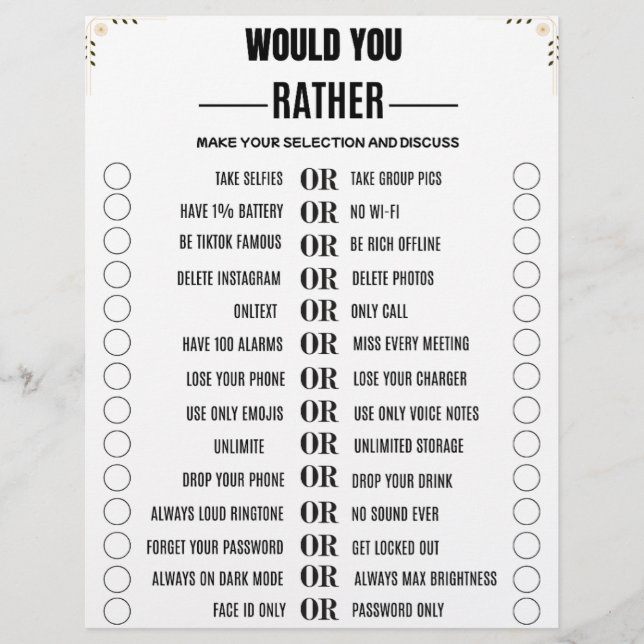 Would You Rather – Tech & Social Media Edition Letterhead (Front)