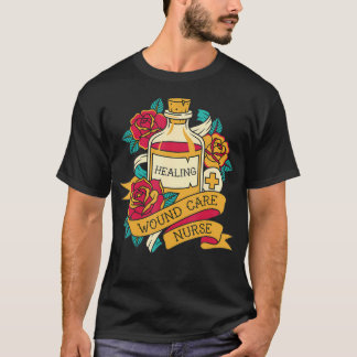 Wound Care Nurse Healing Potion Tattoo Style T-Shirt
