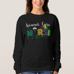 Wound Care Nurse Mardi Gras Leopard Festival Party Sweatshirt