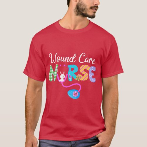 Wound Care Nurse Plaid Love Stethoscope Nurse Bunn T_Shirt