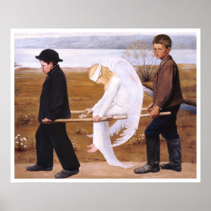 Wounded angel by Hugo Simberg Favorite CC1254 XL                    Poster