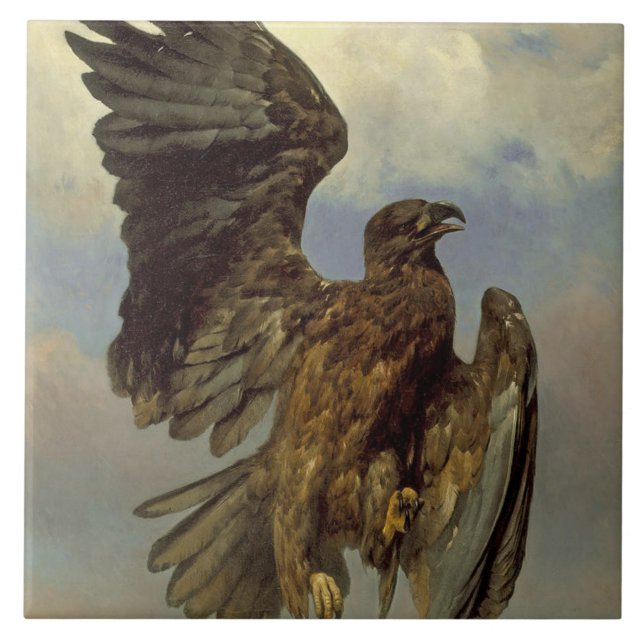 Wounded Eagle (by Rosa Bonheur) Ceramic Tile (Front)