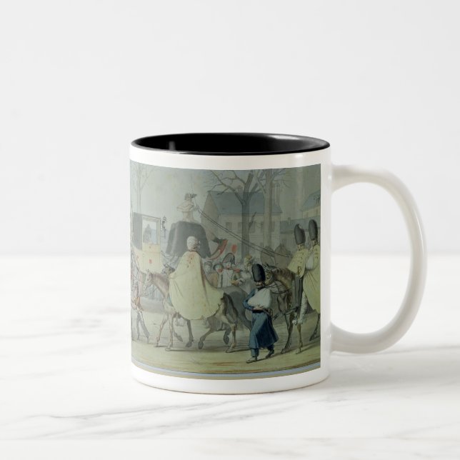 Wounded French Soldiers Entering Paris Two-Tone Coffee Mug (Right)