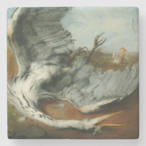 Wounded Heron by George Frederick Watts Stone Coaster