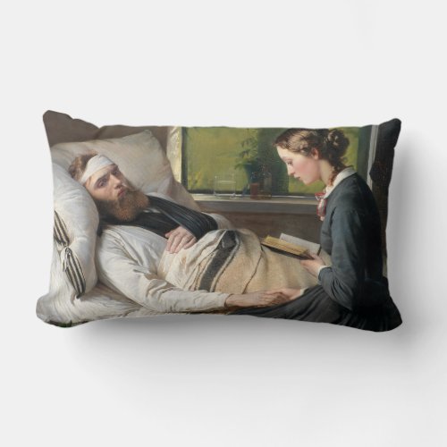 Wounded Warrior by Elisabeth Jerichau_Baumann Lumbar Pillow