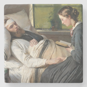 Wounded Warrior (by Elisabeth Jerichau-Baumann) Stone Coaster